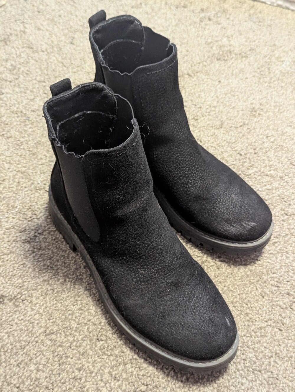 Fall Boots Cliffs White Mountain Black Faux Suede Chelsea Pull On Slip In Casual